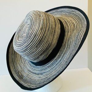 Solar escape sun hat black beige adjustable tie sun protection